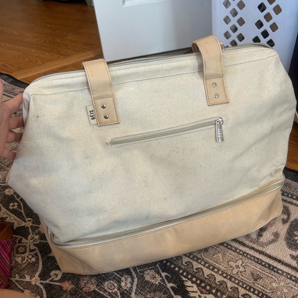 BEIS Cream and Tan Travel Bag